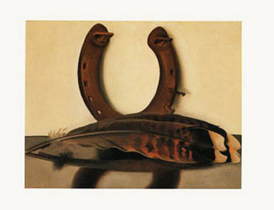 Turkey Feather with Horseshoe Georgia O'Keeffe